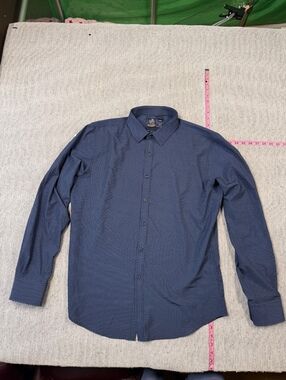 Rugby University Stretch Button-Up Shirt Men L Large Navy